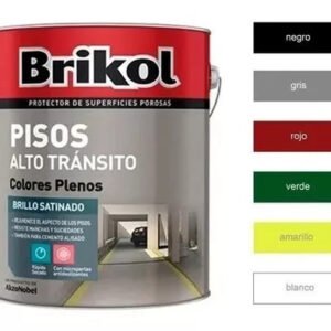Brikol Esmalte para Pisos Alto Tránsito Gris 1 lts